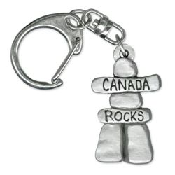 Pewter Inukshuk 'Canada Rocks' Key Ring - 6553KP